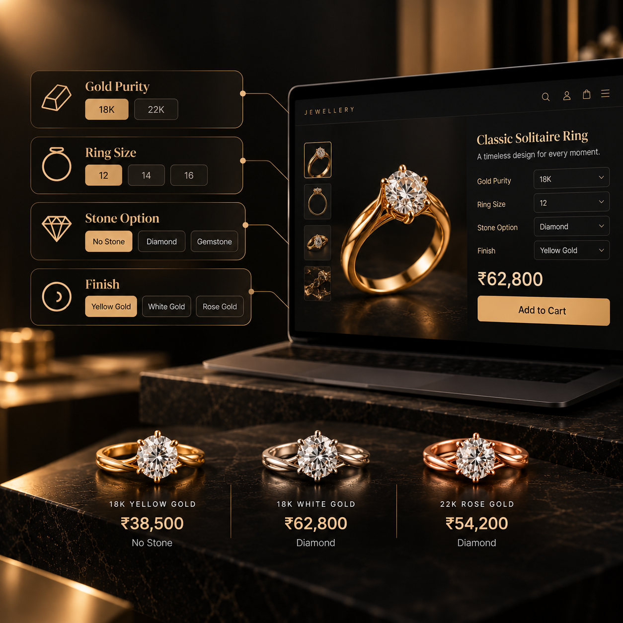 Luxury Ring Customisation Interface